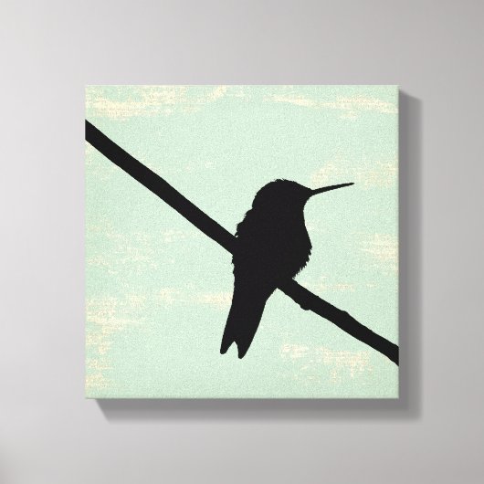 Hummingbird Silhouette im Hintergrund Leinwanddruck (Vorderseite)
