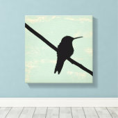 Hummingbird Silhouette im Hintergrund Leinwanddruck (Insitu (Holzboden))