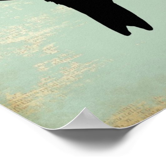 Hummingbird Silhouette im Hintergrund Poster (Ecke)