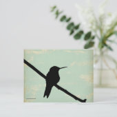 Hummingbird Silhouette im Hintergrund Postkarte (Stehend Vorderseite)
