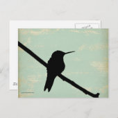 Hummingbird Silhouette im Hintergrund Postkarte (Vorne/Hinten)