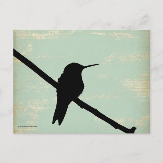 Hummingbird Silhouette im Hintergrund Postkarte (Vorderseite)