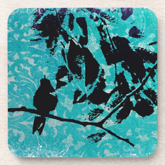 Hummingbird Silhouette im Hintergrund Untersetzer (Vorderseite)