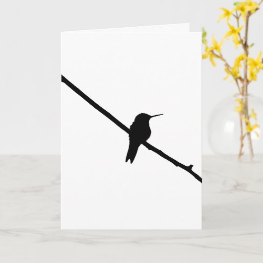 Hummingbird-Silhouette Karte (Gelbe Blume)