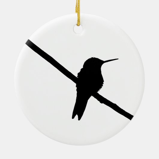 Hummingbird-Silhouette Keramik Ornament (Hinten)