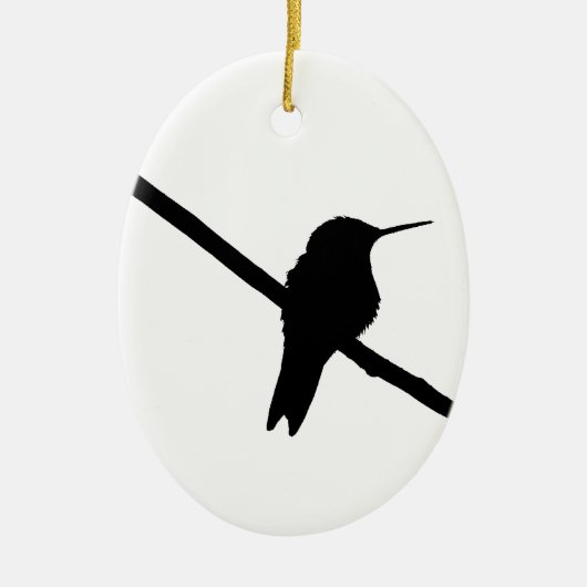 Hummingbird-Silhouette Keramik Ornament (Vorne)