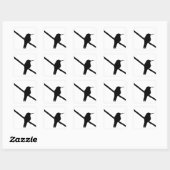 Hummingbird-Silhouette Quadratischer Aufkleber (Blatt)