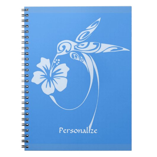 Hummingbird Simple & Elegant Blue & White Notizblock (Vorderseite)