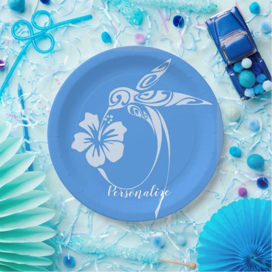 Hummingbird Simple & Elegant Blue & White Pappteller (Party)