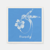 Hummingbird Simple & Elegant Blue & White Serviette (Vorderseite)