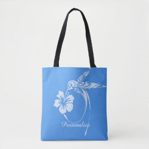 Hummingbird Simple & Elegant Blue & White Tasche