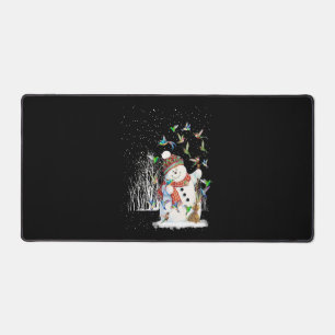 Hummingbird Snowman Frohe Weihnachten Schreibtischunterlage