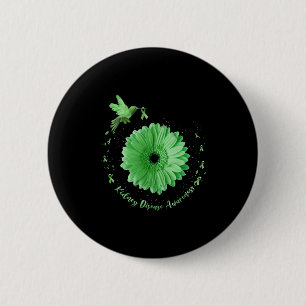 Hummingbird Sonnenblume Grüne Ribbon Nierenerkrank Button