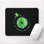 Hummingbird Sonnenblume Grüne Ribbon Nierenerkrank Mousepad (Mit Mouse)