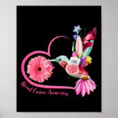 Hummingbird Sonnenblume Rosa Ribbon Brustkrebs Aw Poster (Vorne)