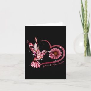 Hummingbird Sonnenblumen Herz Burgund Ribbon Brain Karte