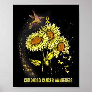 Hummingbird Sonnenblumen Kinderkrebs Bewusstsein Poster