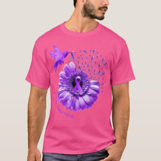 Hummingbird Sonnenblumen Lila Lupus Bewusstsein T-Shirt