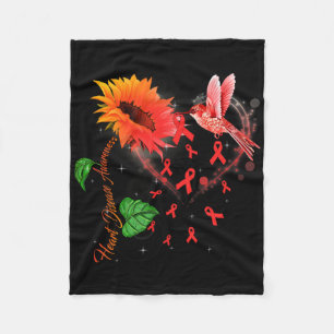 Hummingbird Sonnenblumen und Rote Schleimhautentzü Fleecedecke