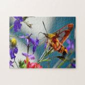 Hummingbird Sphinx Moth Butterfly. Puzzle (Horizontal)