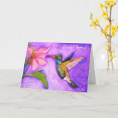 Hummingbird Spring Blank Grußkarte Karte (Gelbe Blume)