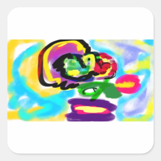 Hummingbird spring  quadratischer aufkleber (Vorderseite)