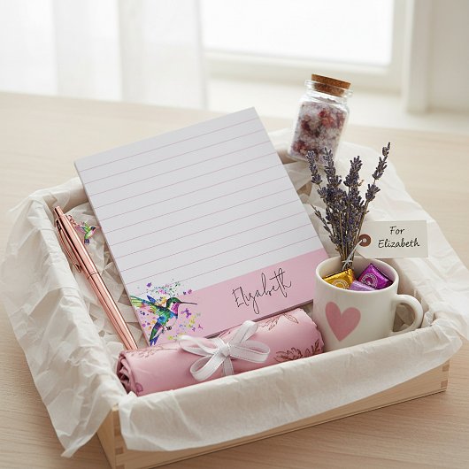 Hummingbird Spritzer personalisiert Notizblock