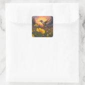 Hummingbird Square Stickers (Tasche)