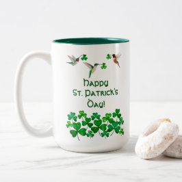 Hummingbird St. Patrick's Day Two-Tone Coffee Tass Zweifarbige Tasse