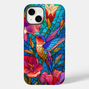 Hummingbird Stached Glass Aesthetic Floral Garden Case-Mate iPhone 14 Hülle