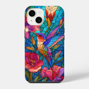 Hummingbird Stached Glass Aesthetic Floral Garden iPhone 14 Hülle