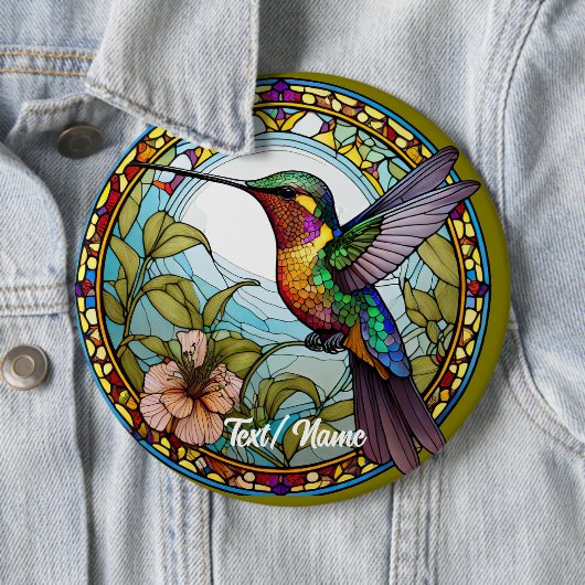 Hummingbird Stain Glass Design Button (Beispiel)