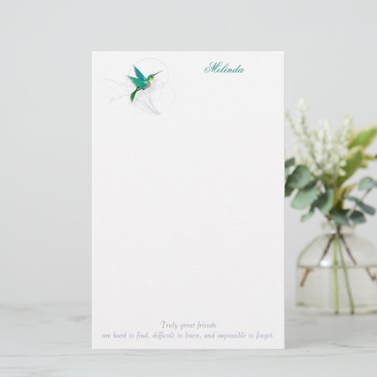 Hummingbird Stationery Briefpapier (Stehend Vorderseite)