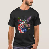 Hummingbird Stolz und Rose American Flag 4. JU T-Shirt (Vorderseite)