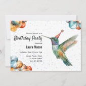 Hummingbird Summer Nature Garden Geburtstagsparty Einladung (Vorderseite)