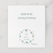 Hummingbird Summer Wedding Platzkarte (Außenseite Aufgefaltet)