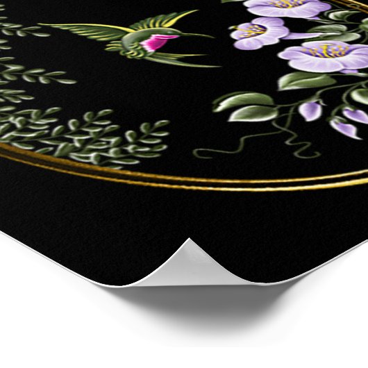 Hummingbird Suncatcher Design Print Poster (Ecke)