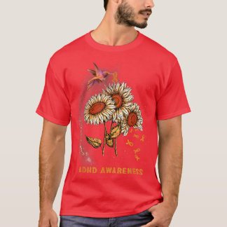 Hummingbird Sunflower ADHD Awareness T-Shirt