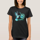 Hummingbird Sunflower Aquamarin Ribbon Scleroderma T-Shirt (Vorderseite)