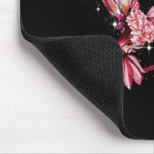 Hummingbird Sunflower Heart Burgundy Ribbon Brain Mousepad (Ecke)