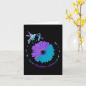 Hummingbird Sunflower Herz Lila Ribbon Suizid Karte (Gelbe Blume)