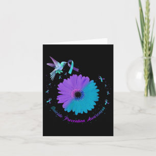 Hummingbird Sunflower Herz Lila Ribbon Suizid Karte