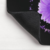 Hummingbird Sunflower Lila Ribbon Epilepsy Aware Mousepad (Ecke)