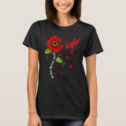 Hummingbird & Sunflower Multiple Myeloma Awareness T-Shirt (Vorderseite)