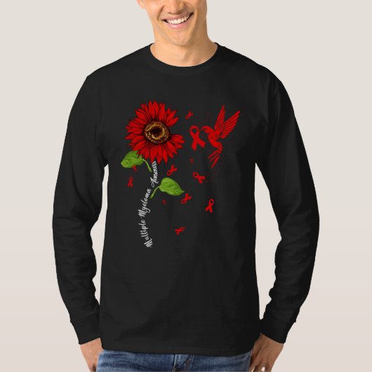 Hummingbird & Sunflower Multiple Myeloma Awareness T-Shirt (Vorderseite)
