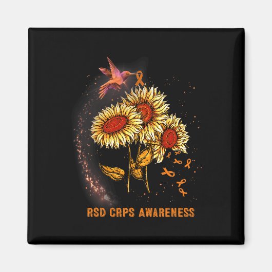 Hummingbird Sunflower Rsd Crps Bewusstsein Magnet (Vorne)