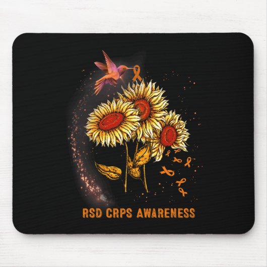 Hummingbird Sunflower Rsd Crps Bewusstsein Mousepad (Vorne)