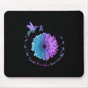 Hummingbird Sunflower Suicide Prevention Awareness Mousepad