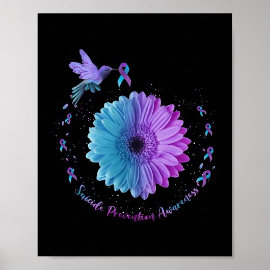 Hummingbird Sunflower Suicide Prevention Awareness Poster (Vorne)
