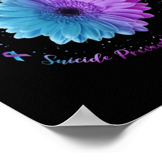 Hummingbird Sunflower Suicide Prevention Awareness Poster (Ecke)